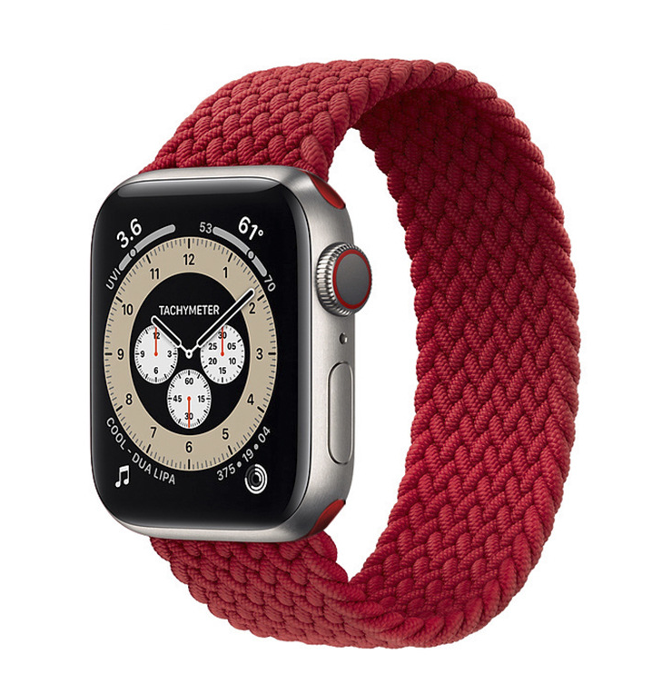 Nylon Elastikband für die Apple Watch Farbe: Rot, Band- und Zifferblattgröße Apple Watch: L - 135mm (38/40/41mm)