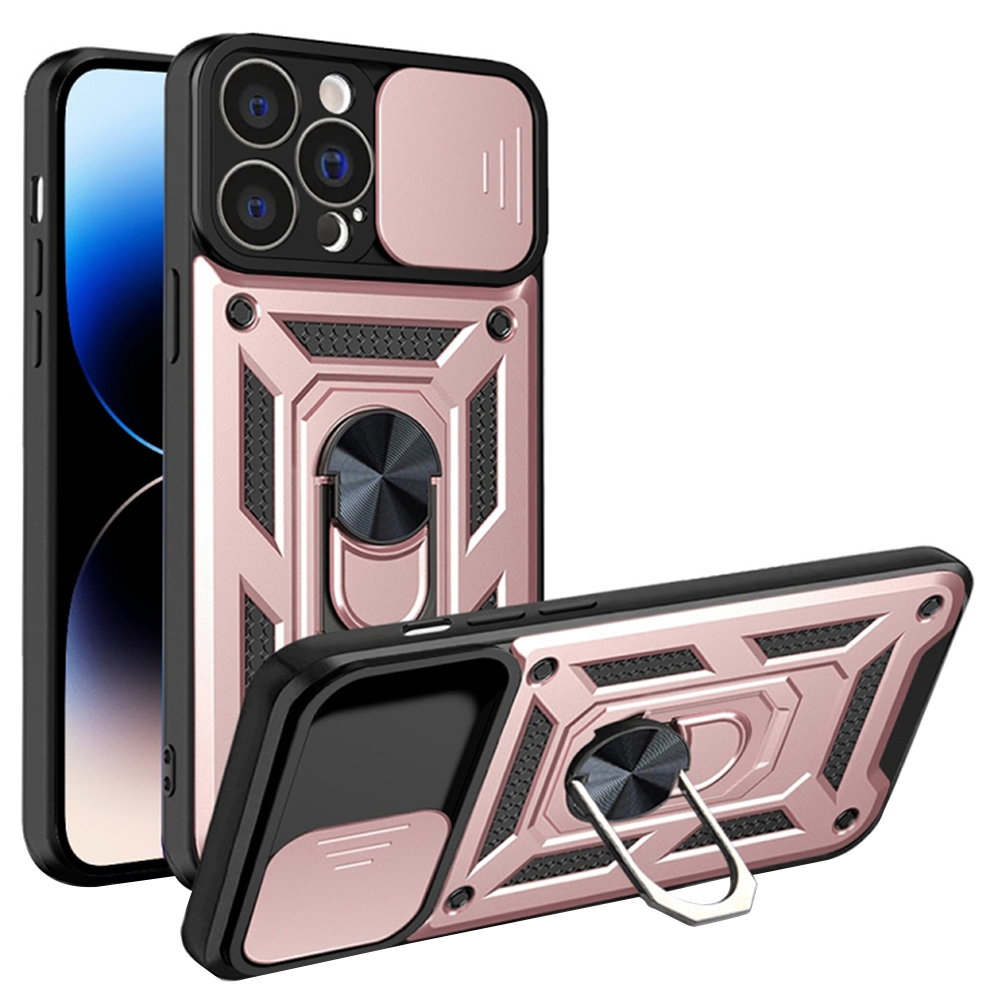Techsuit CamShield Series kryt na iPhone 14 Pro – ružovo-zlatý KF2327631