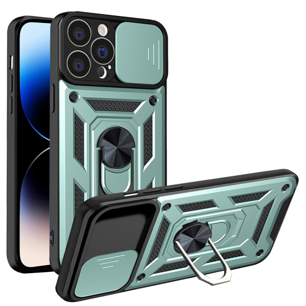 Techsuit CamShield Series kryt na iPhone 14 Pro – zelený KF2327632