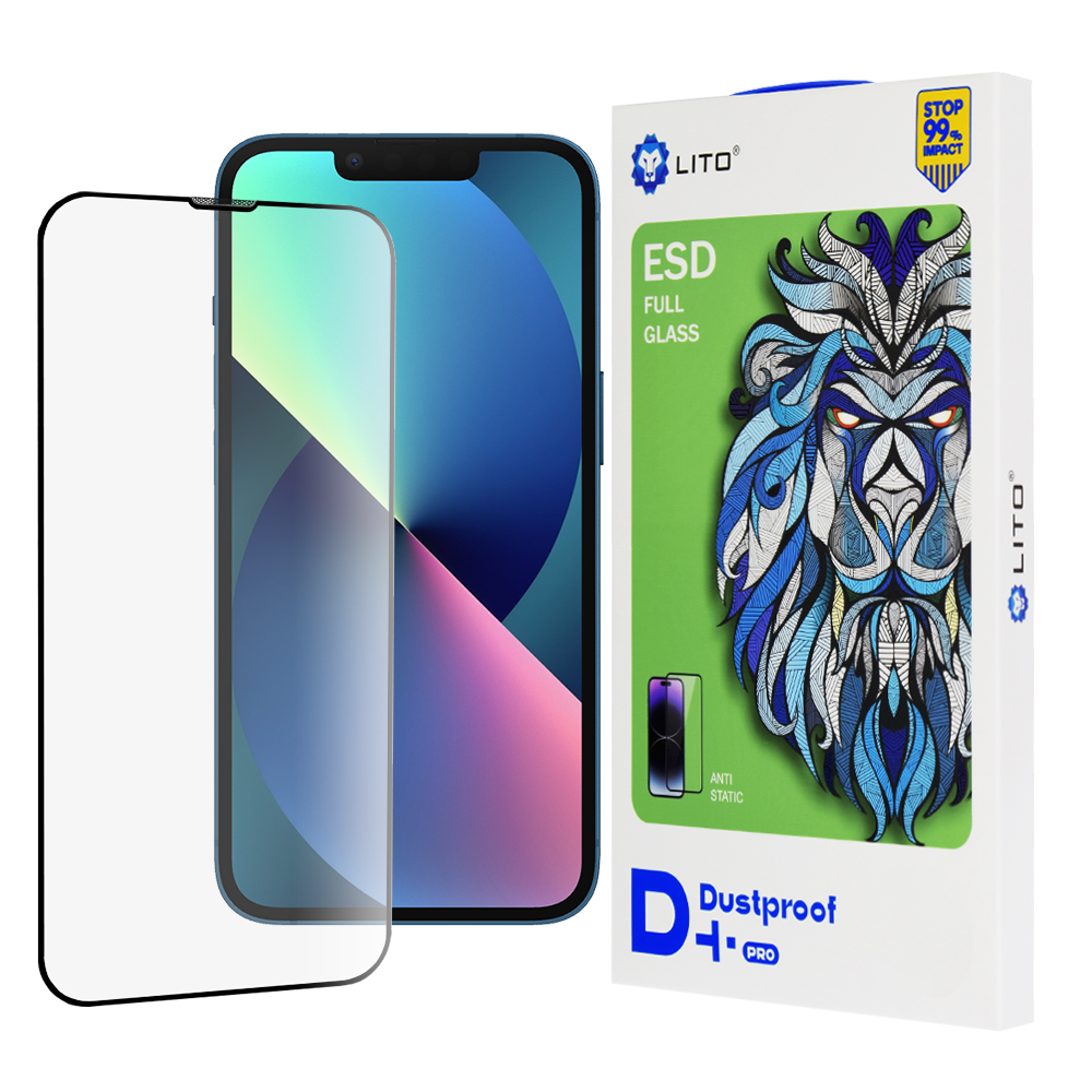 Lito D+ Pro Dustproof ochranné sklo na iPhone 13 / iPhone 13 Pro / iPhone 14 – čierne KF2330334