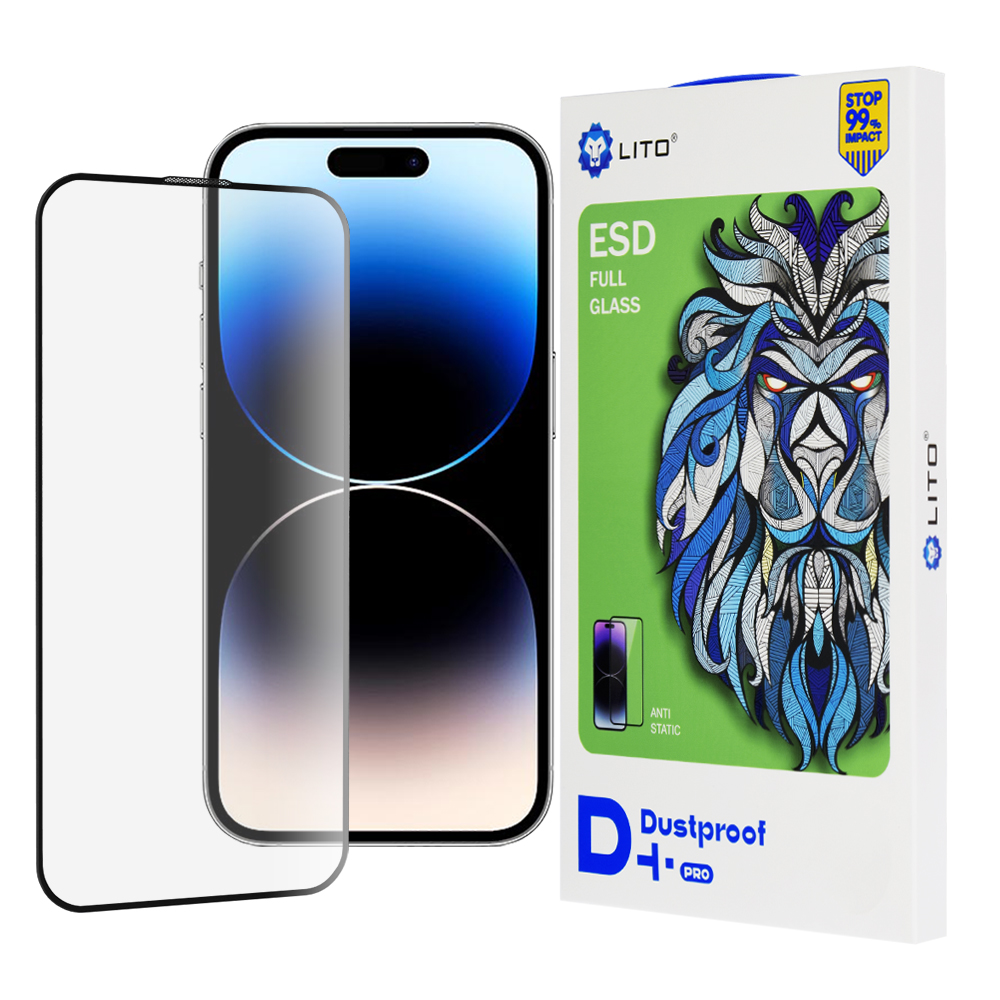 Lito D+ Pro Dustproof ochranné sklo na iPhone 14 Pro – čierne KF2330336