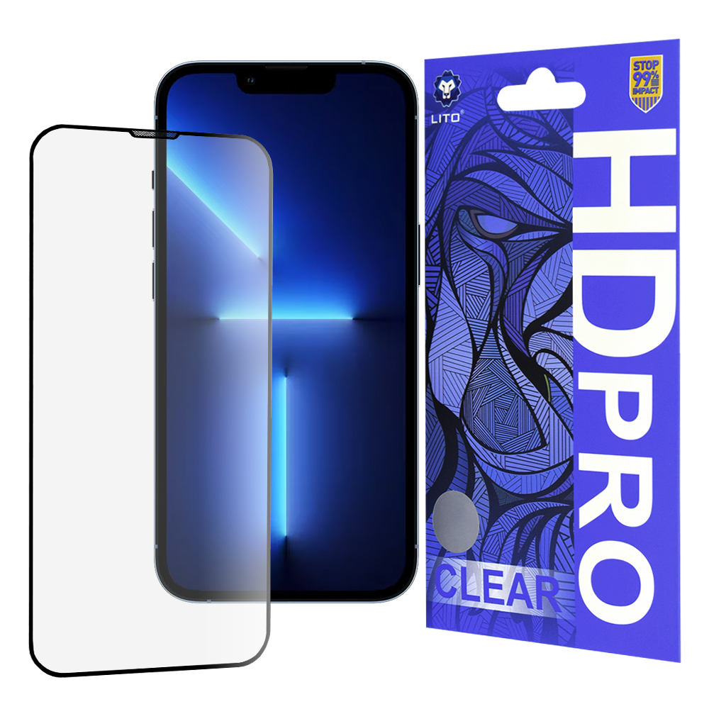 Lito HD Pro Clear ochranné sklo na iPhone 13 Pro Max / iPhone 14 Plus – čierne KF2330356