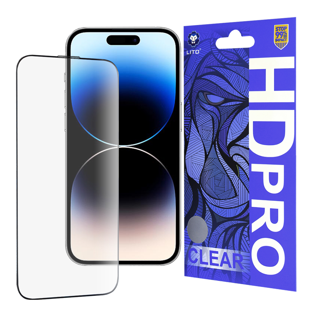 Lito HD Pro Clear ochranné sklo na iPhone 14 Pro – čierne KF2330357