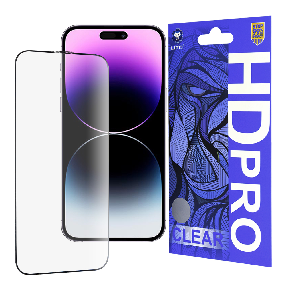Lito HD Pro Clear ochranné sklo na iPhone 14 Pro Max – čierne KF2330358