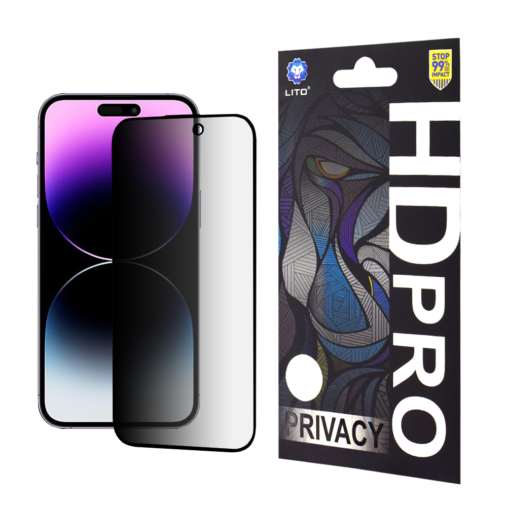 Lito HD Pro Privacy ochranné sklo na iPhone 14 Pro Max – čierne KF2330371