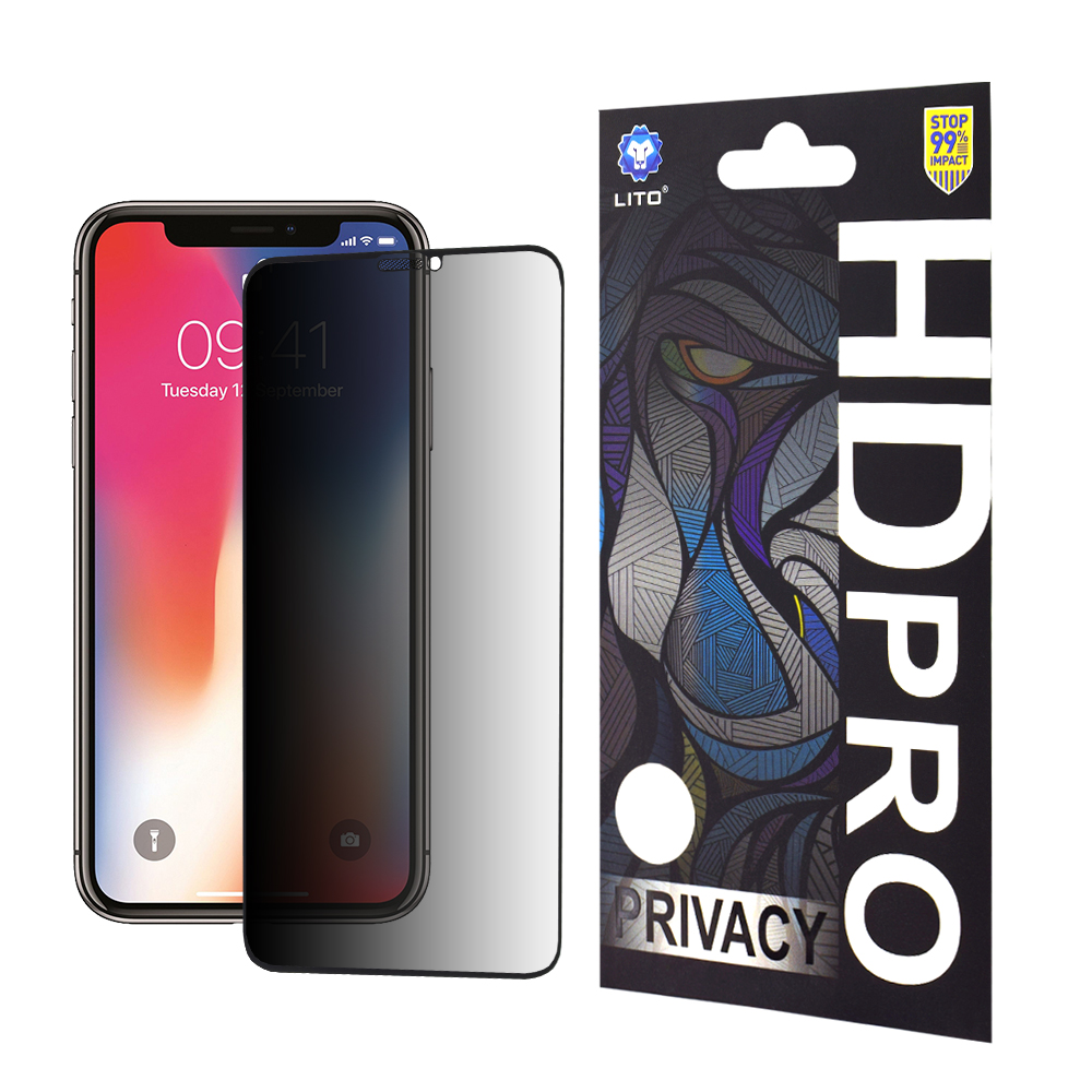 Lito HD Pro Privacy ochranné sklo na iPhone X / iPhone XS / iPhone 11 Pro – čierne KF2330367