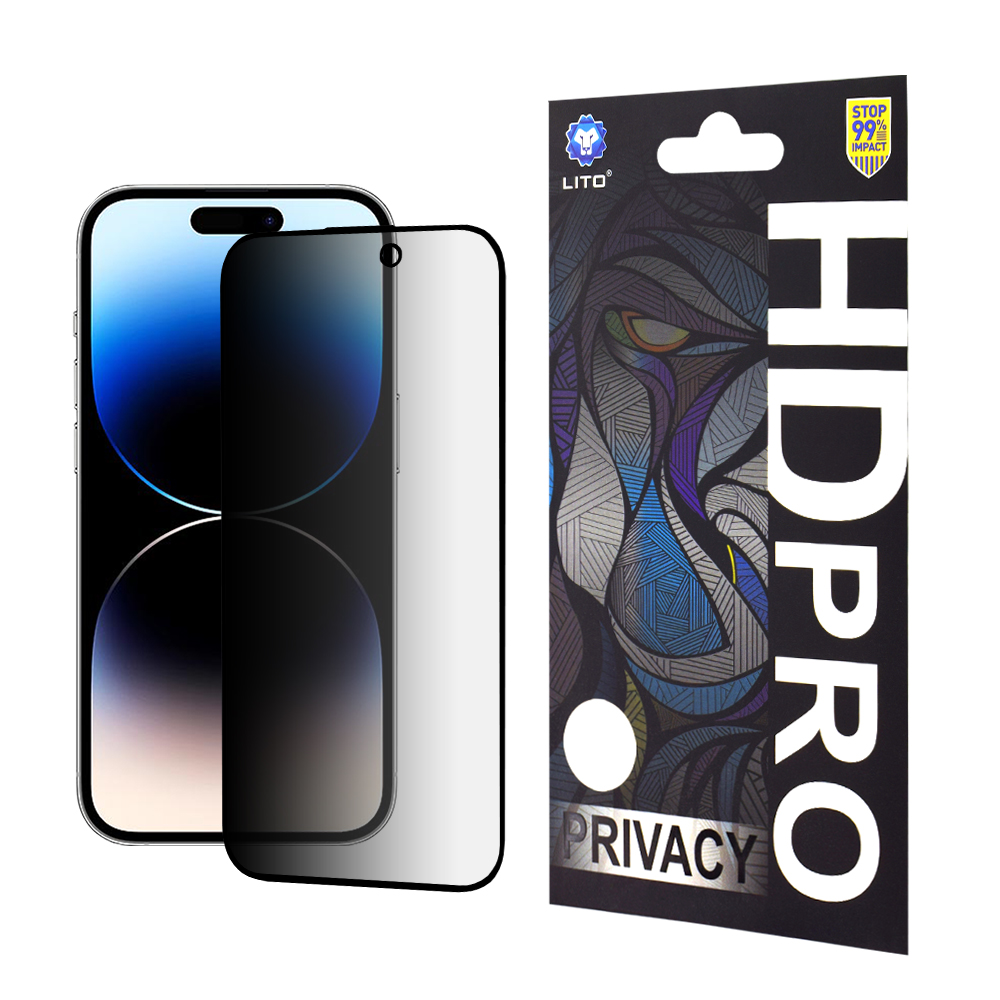 Lito HD Pro Privacy ochranné sklo na iPhone 14 Pro – čierne KF2330370
