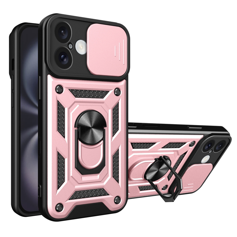 Techsuit CamShield Series kryt na iPhone 16 – ružovo-zlatý KF2330548