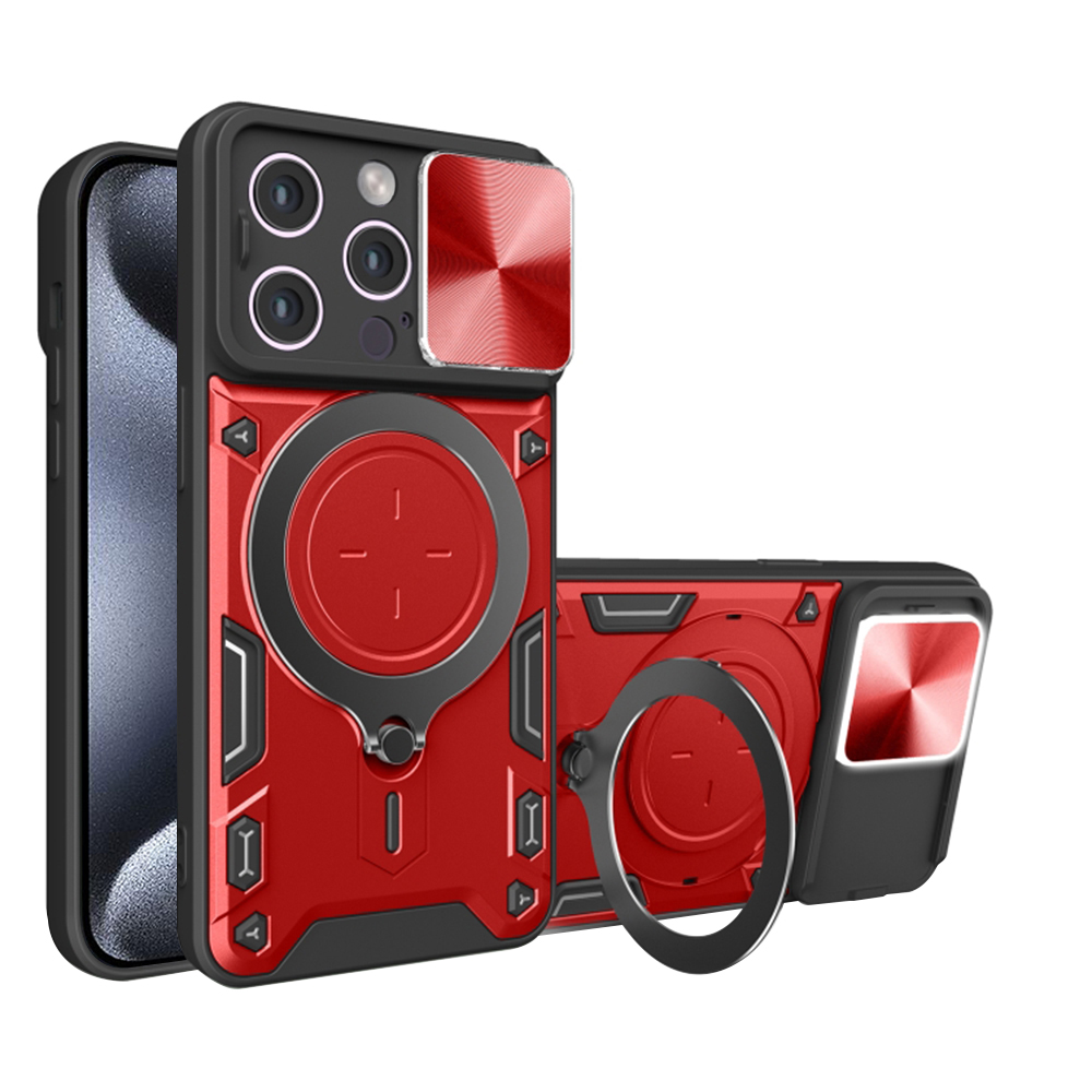 Techsuit CamGuard Pro kryt na iPhone 15 Pro Max – červený KF2331560