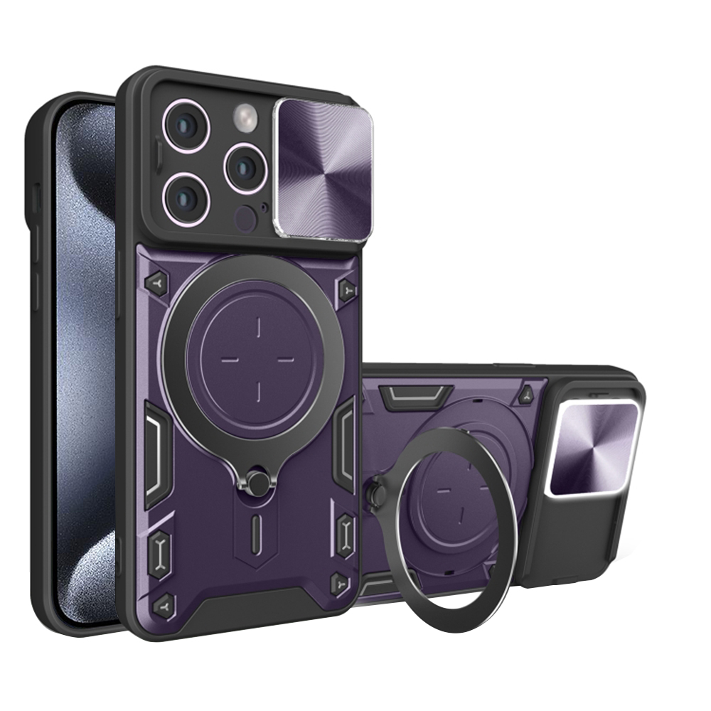 Techsuit CamGuard Pro kryt na iPhone 15 Pro Max – fialový KF2331562