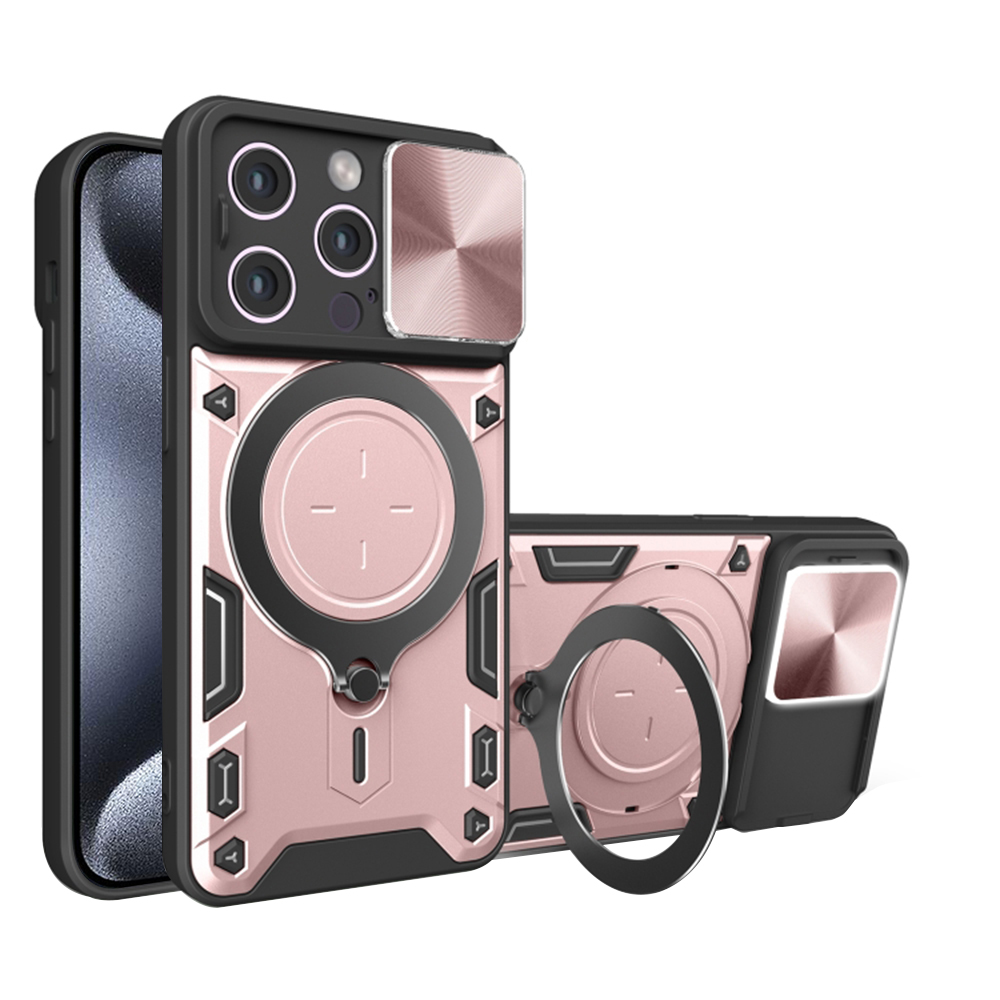 Techsuit CamGuard Pro kryt na iPhone 15 Pro Max – ružovo-zlatý KF2331563