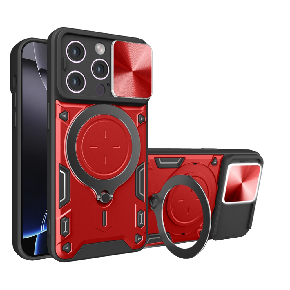 Techsuit CamGuard Pro kryt na iPhone 16 Pro Max – červený KF2331580