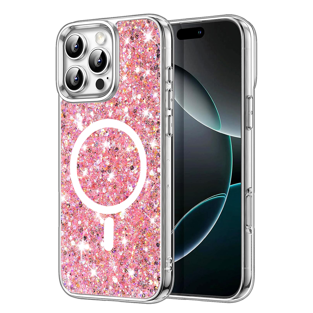 Techsuit Sparkly Glitter MagSafe kryt na iPhone 16 Pro – ružový KF2332831