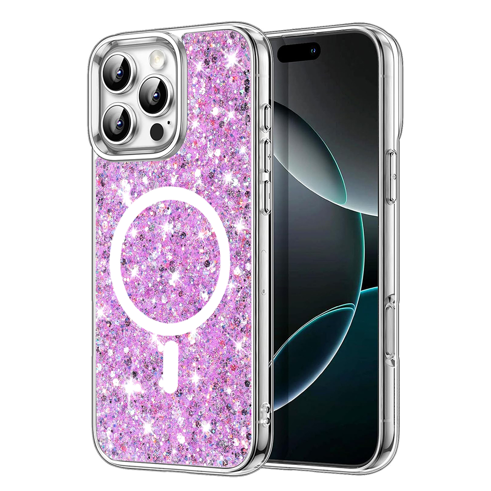 Techsuit Sparkly Glitter MagSafe kryt na iPhone 16 Pro Max – magenta KF2332839