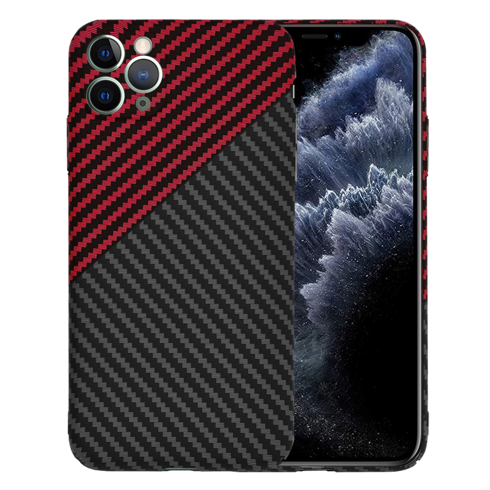 Techsuit Carbonite FiberShell kryt na iPhone 11 Pro Max – červený Vortex KF2333206