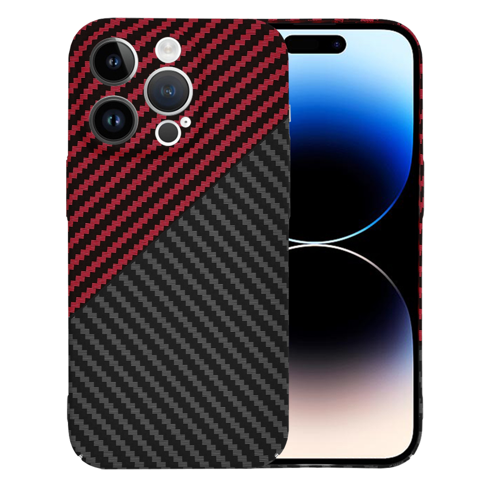 Techsuit Carbonite FiberShell kryt na iPhone 14 Pro – červený Vortex KF2333231