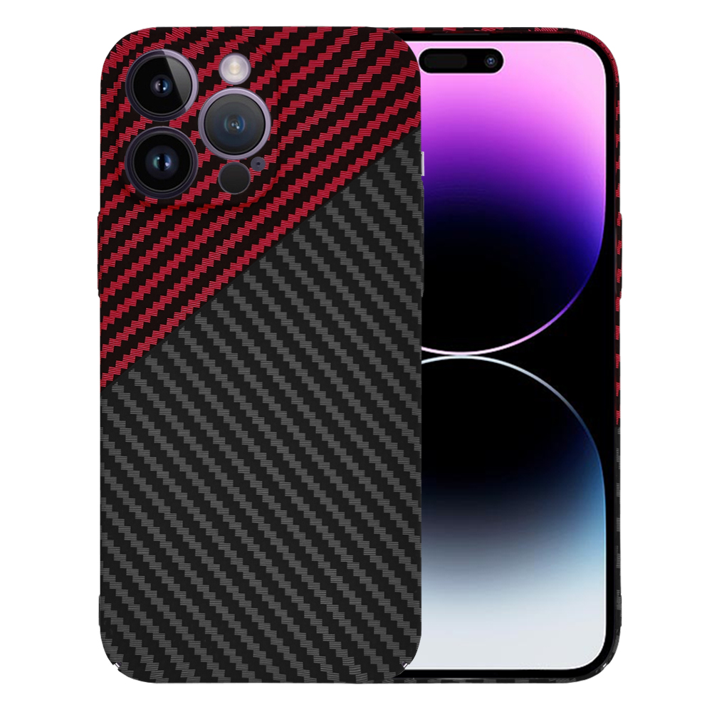 Techsuit Carbonite FiberShell kryt na iPhone 14 Pro Max – červený Vortex KF2333236