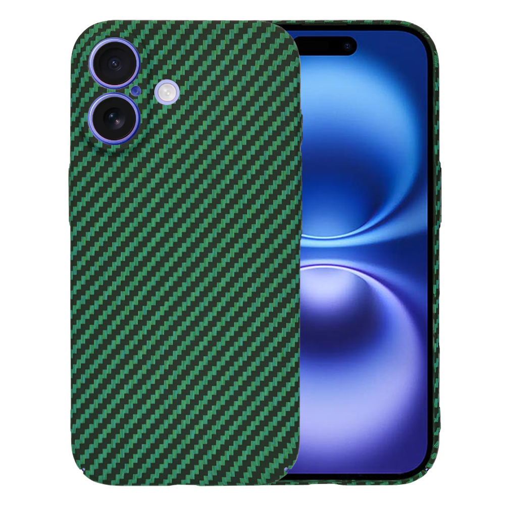 Techsuit Carbonite FiberShell kryt na iPhone 16 – zelený KF2333457