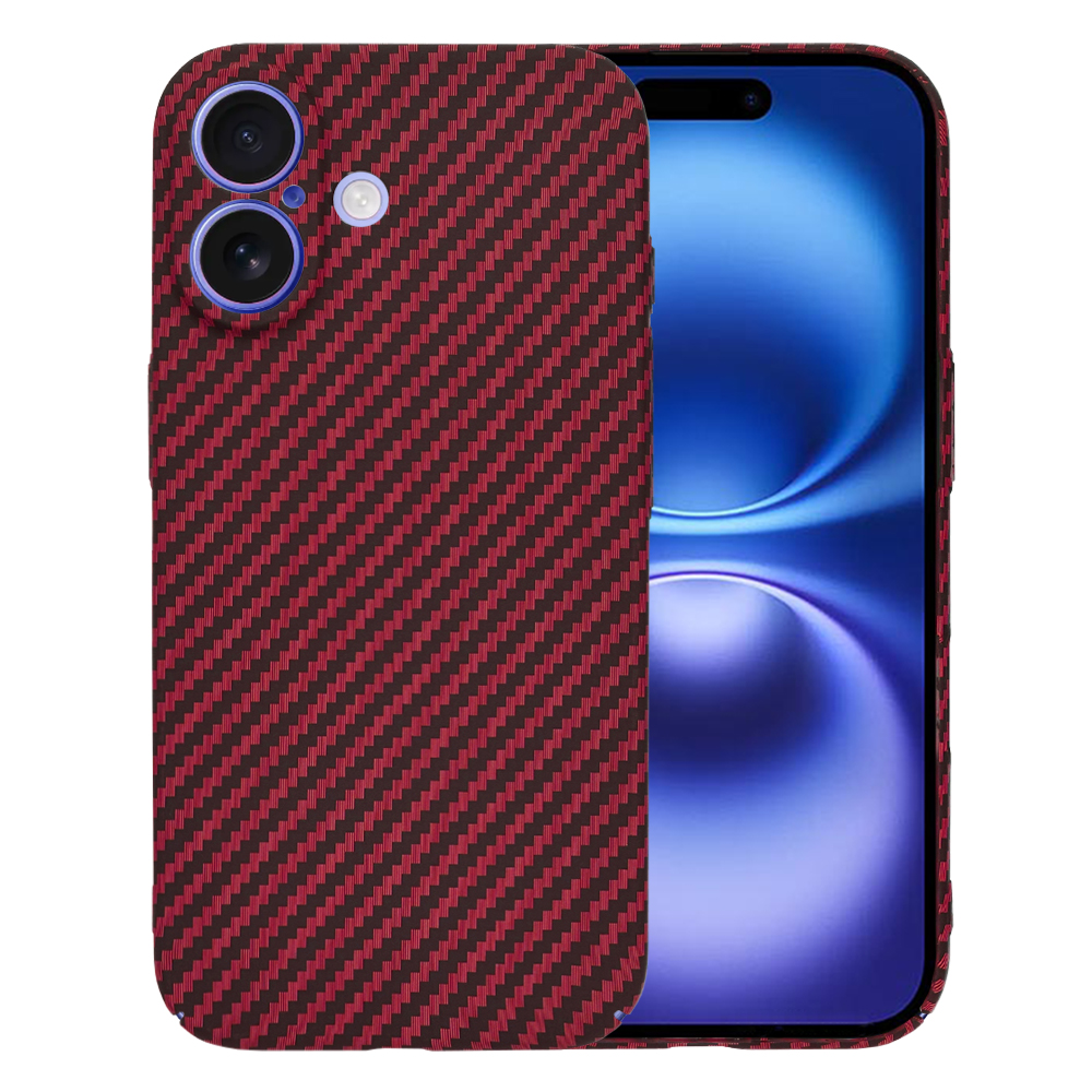 Techsuit Carbonite FiberShell kryt na iPhone 16 – červený KF2333458