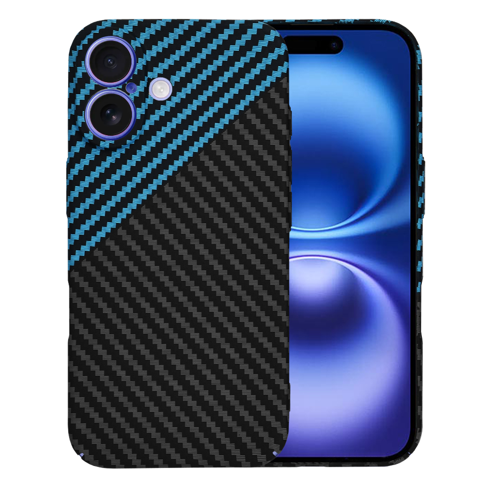 Techsuit Carbonite FiberShell kryt na iPhone 16 – modrý Pulse KF2333459