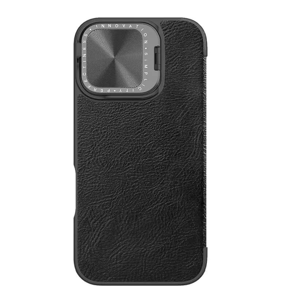 Nillkin Qin Prop Leather kryt na iPhone 16 – čierny KF2334087