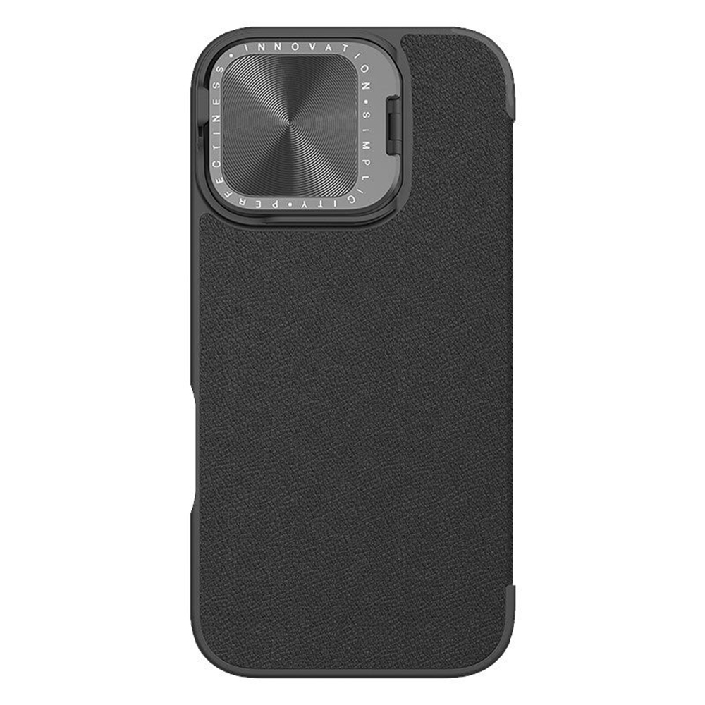 Nillkin Qin Prop Plain Leather kryt na iPhone 16 – čierny KF2334095