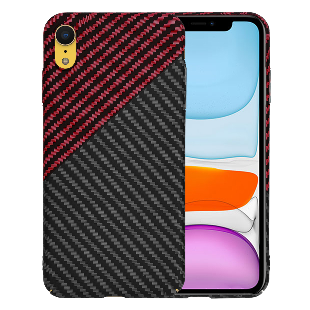 Techsuit Carbonite FiberShell kryt na iPhone XR – červený Vortex KF2334575