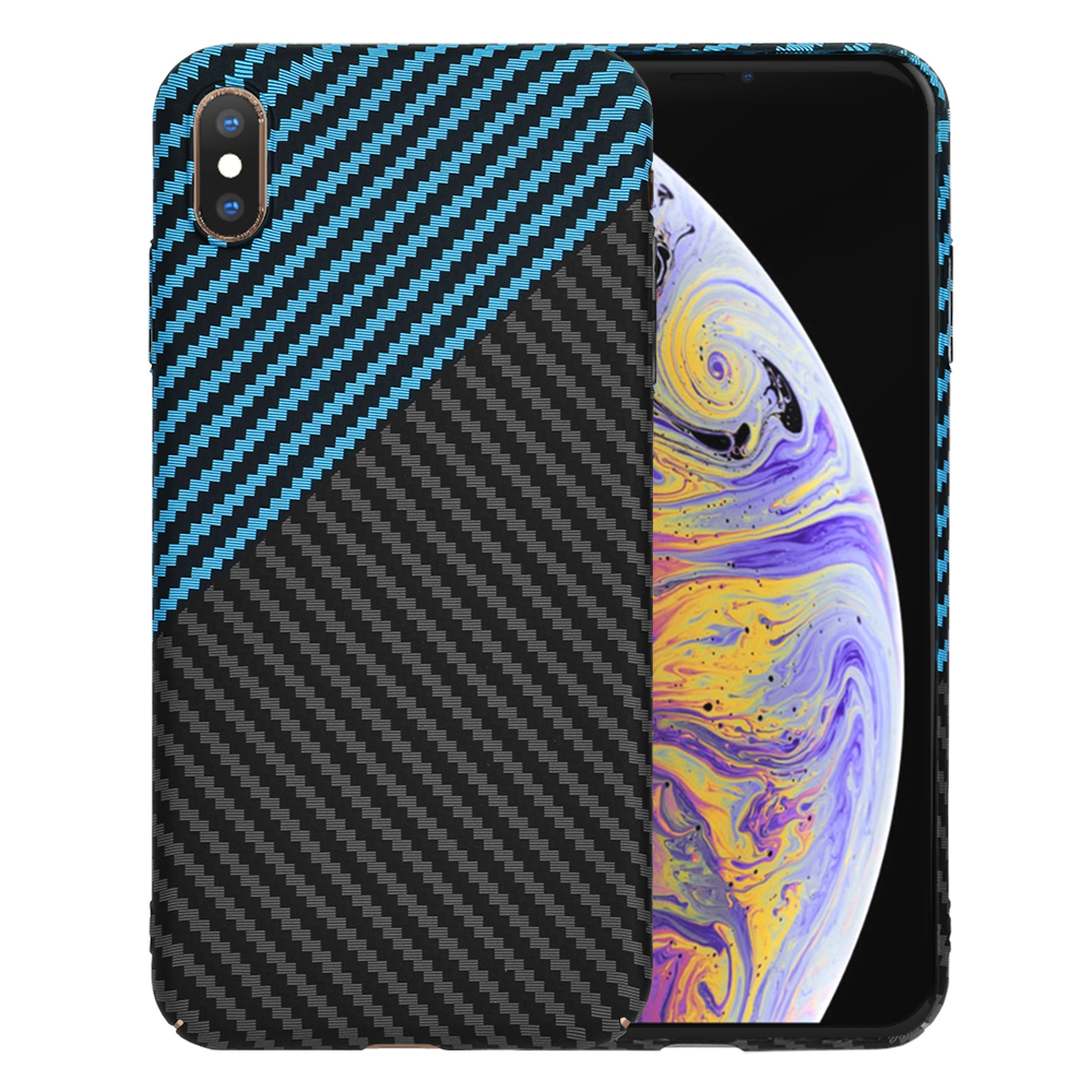 Techsuit Carbonite FiberShell kryt na iPhone XS Max – modrý Pulse KF2334587