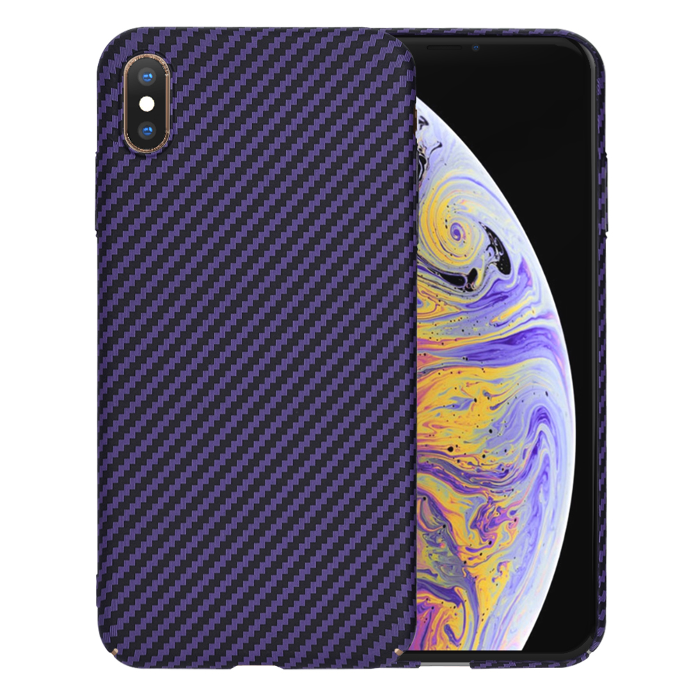Techsuit Carbonite FiberShell kryt na iPhone XS Max – fialový KF2334589