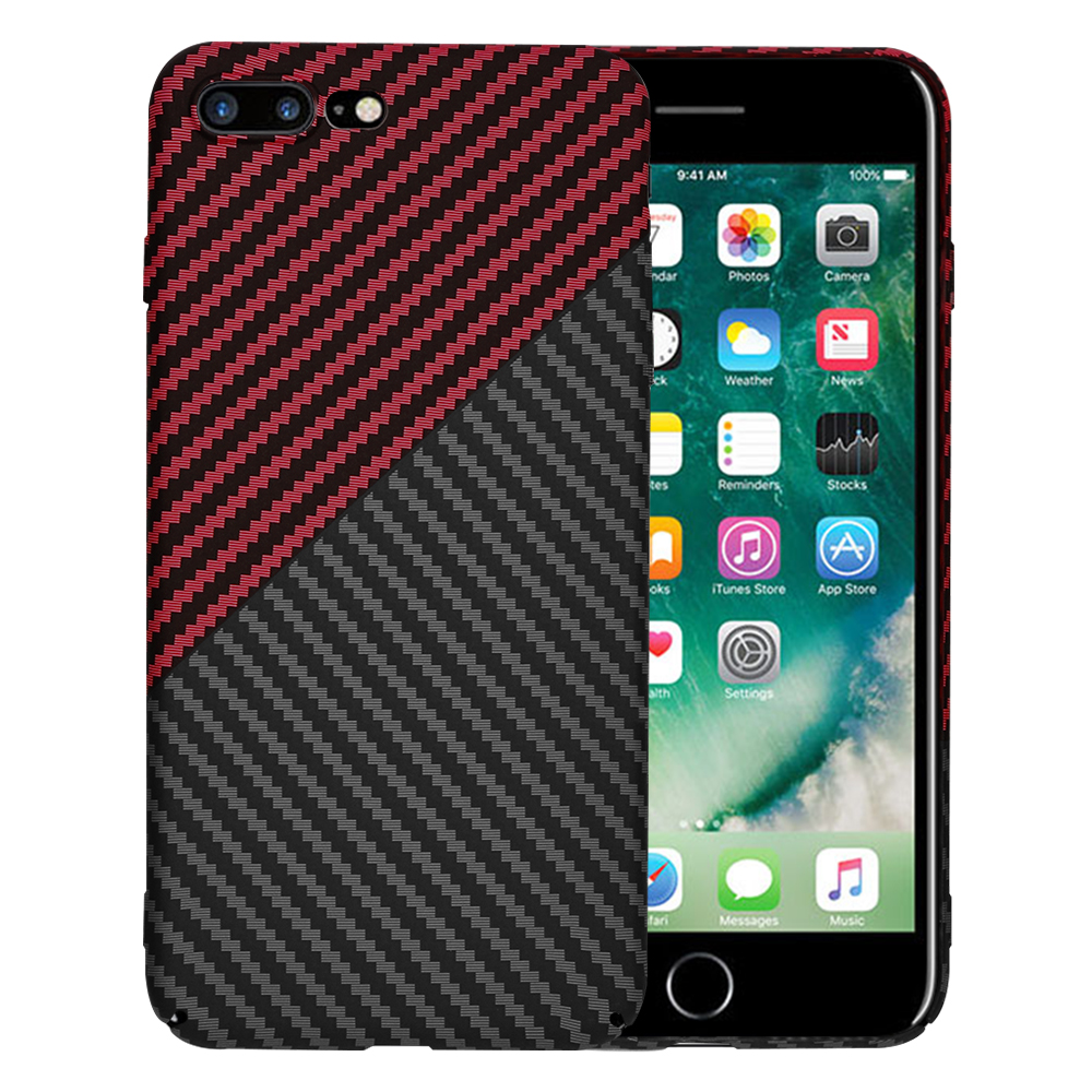 Techsuit Carbonite FiberShell kryt na iPhone 7 Plus / iPhone 8 Plus – červený Vortex KF2334599