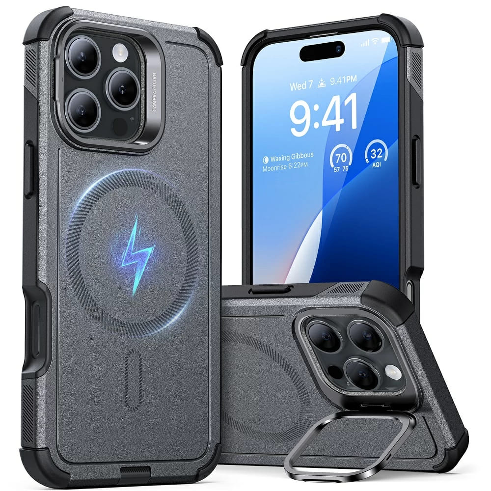 ESR Cyber Armor Kickstand kryt na iPhone 16 Pro Max – sivý KF2335916