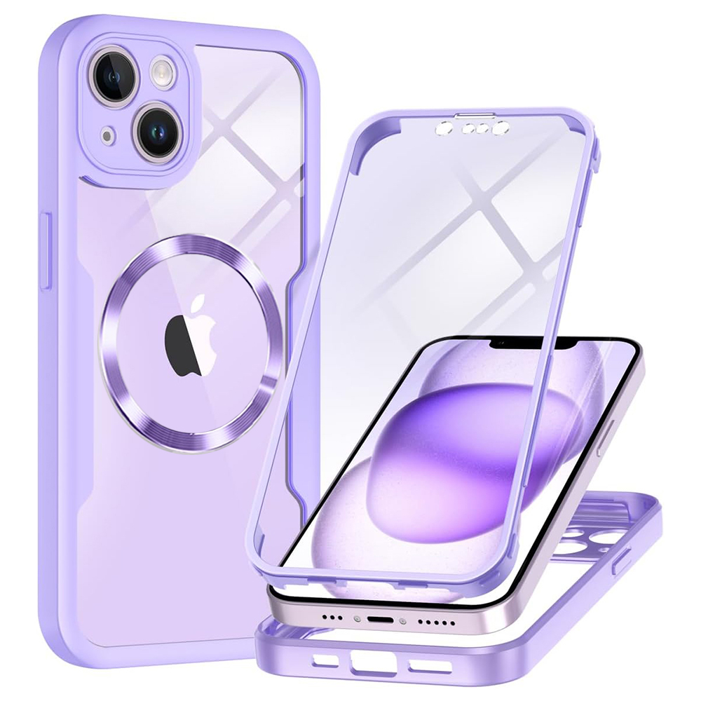 Techsuit ColorVerse 360 MagSafe Series – 360° kryt + ochranné sklo na iPhone 14 – fialový KF2335985