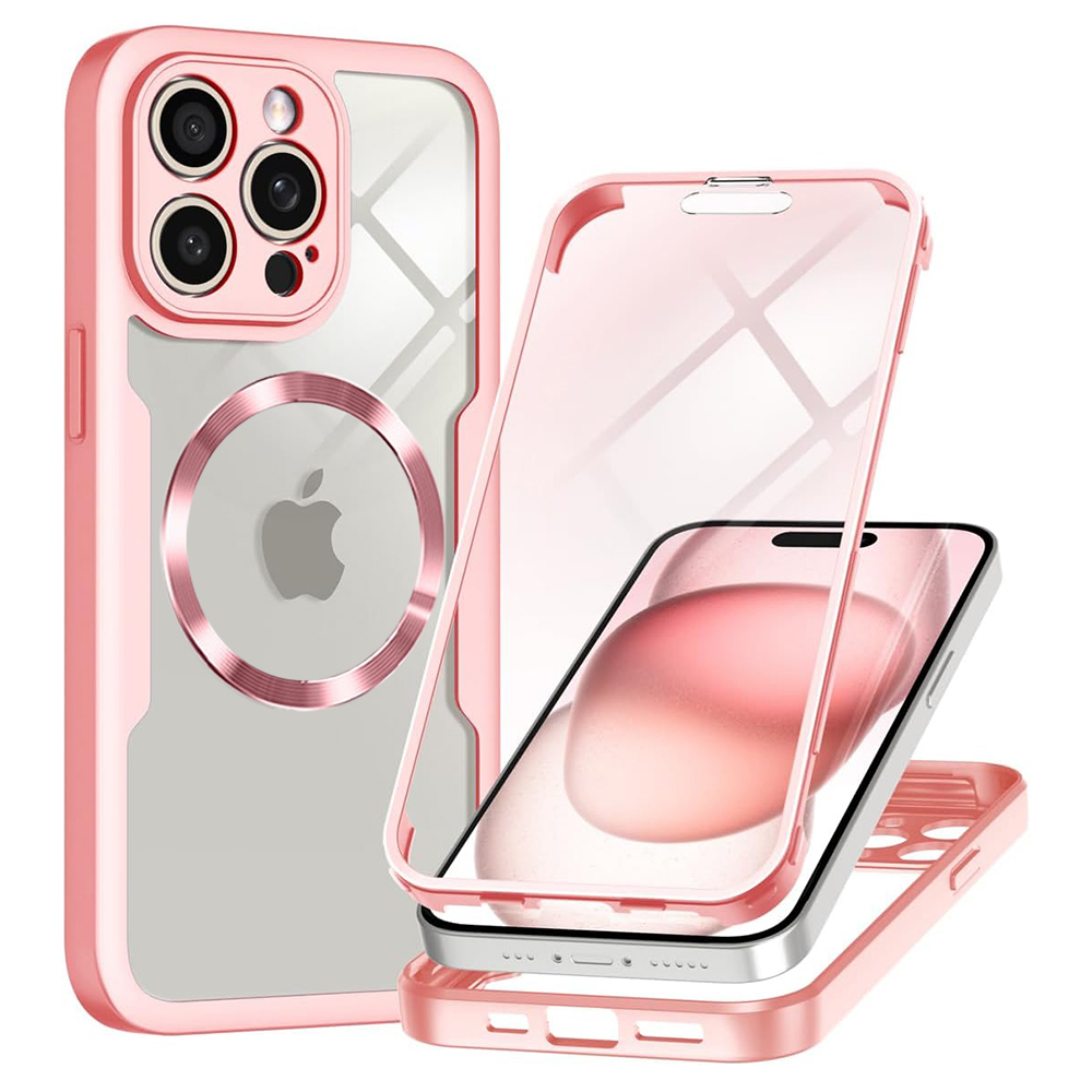 Techsuit ColorVerse 360 MagSafe Series – 360° kryt + ochranné sklo na iPhone 14 Pro Max – ružový KF2335991