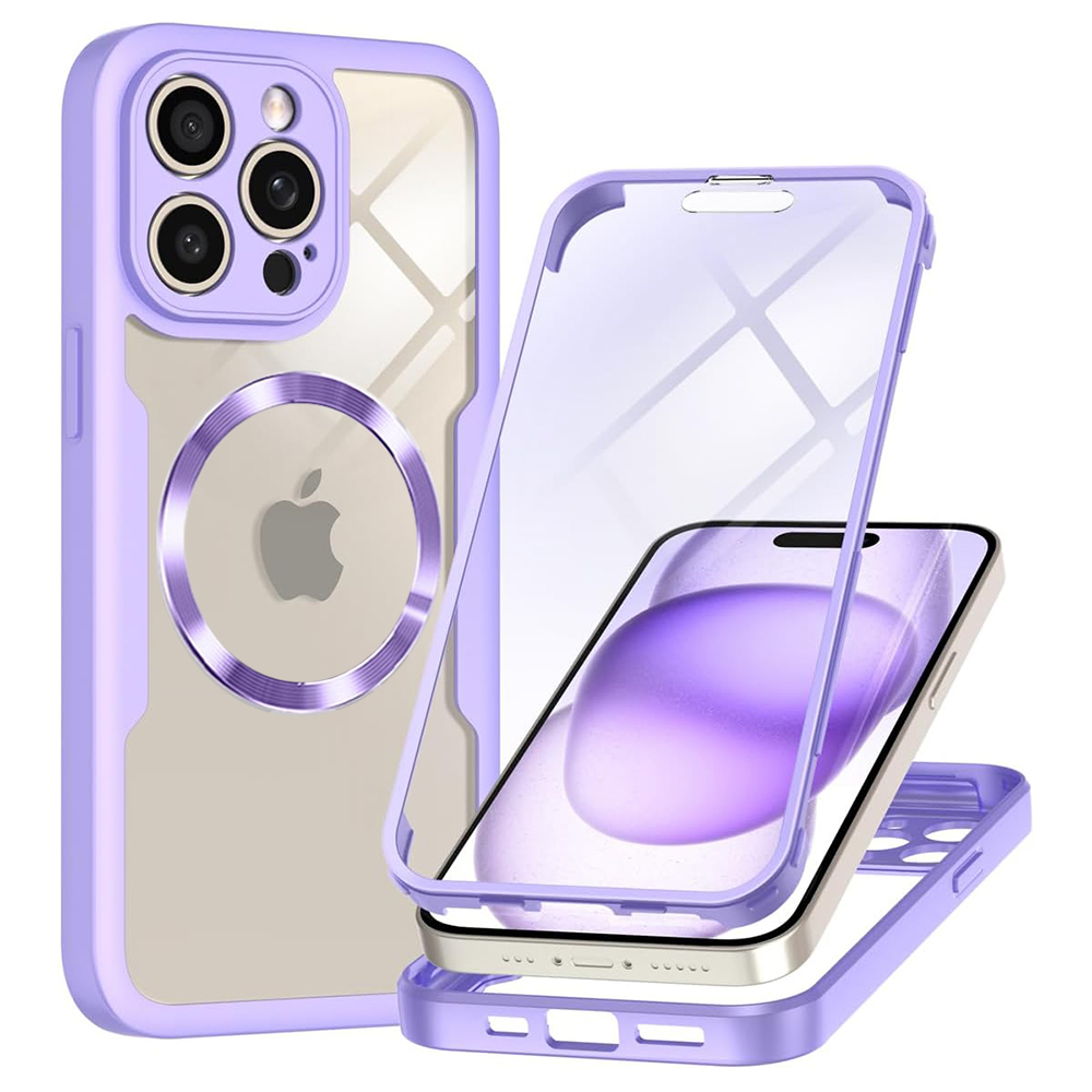 Techsuit ColorVerse 360 MagSafe Series – 360° kryt + ochranné sklo na iPhone 14 Pro Max – fialový KF2335993