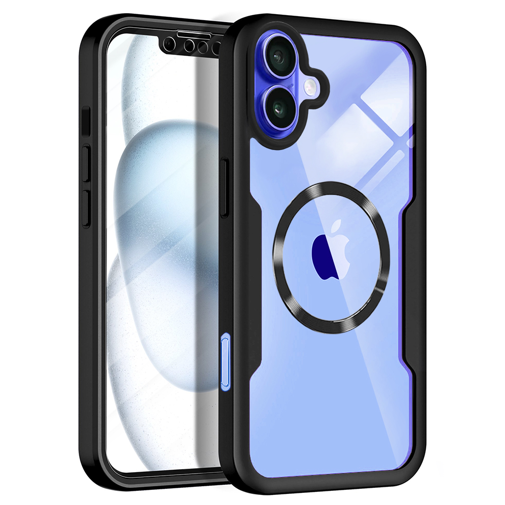 Techsuit ColorVerse 360 MagSafe Series – 360° kryt + ochranné sklo na iPhone 16 – čierny KF2336038