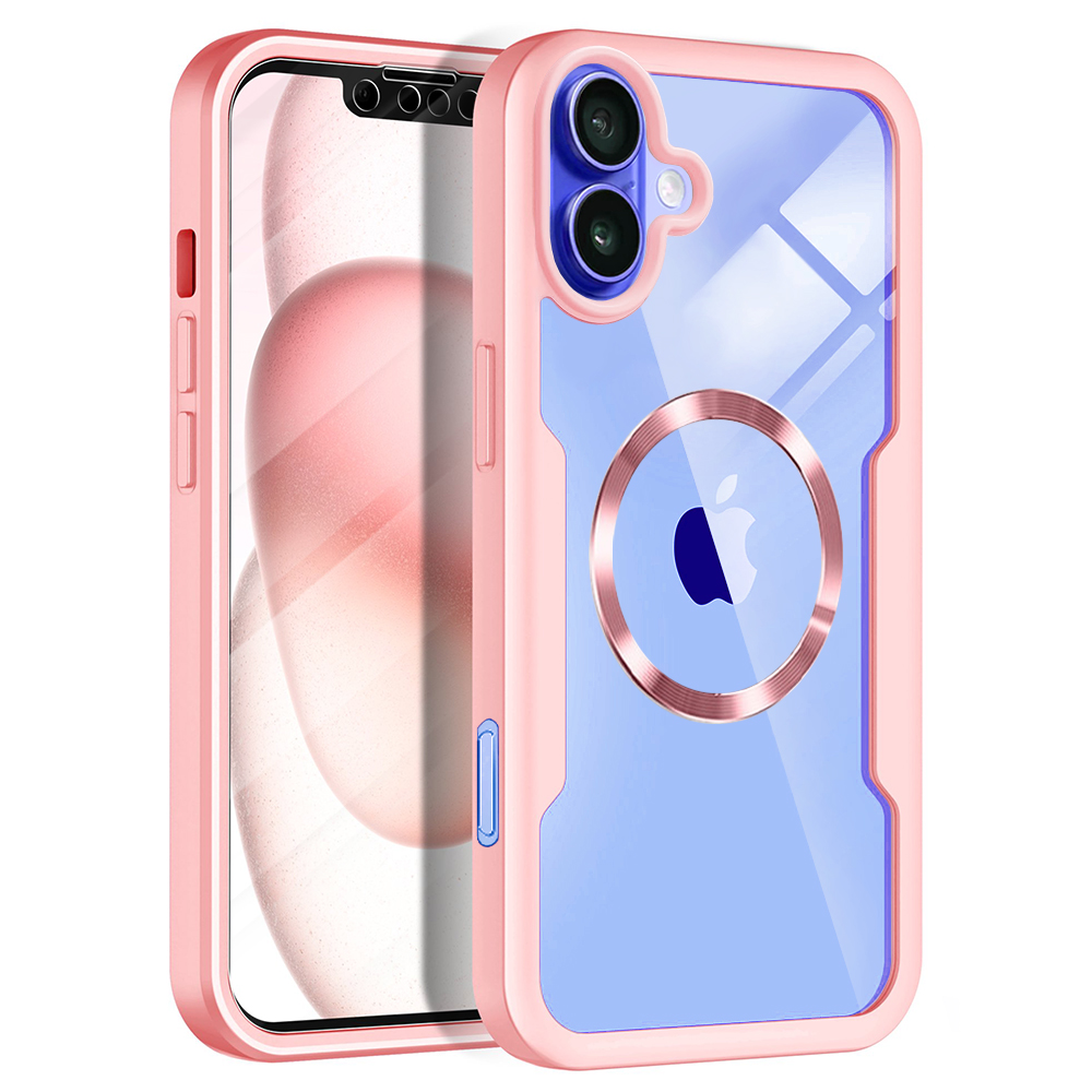 Techsuit ColorVerse 360 MagSafe Series – 360° kryt + ochranné sklo na iPhone 16 – ružový KF2336039
