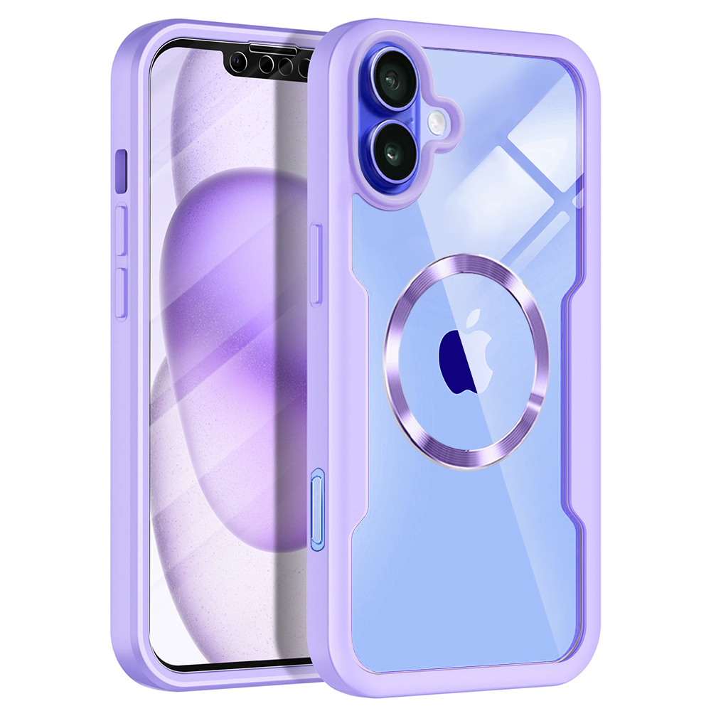 Techsuit ColorVerse 360 MagSafe Series – 360° kryt + ochranné sklo na iPhone 16 – fialový KF2336041