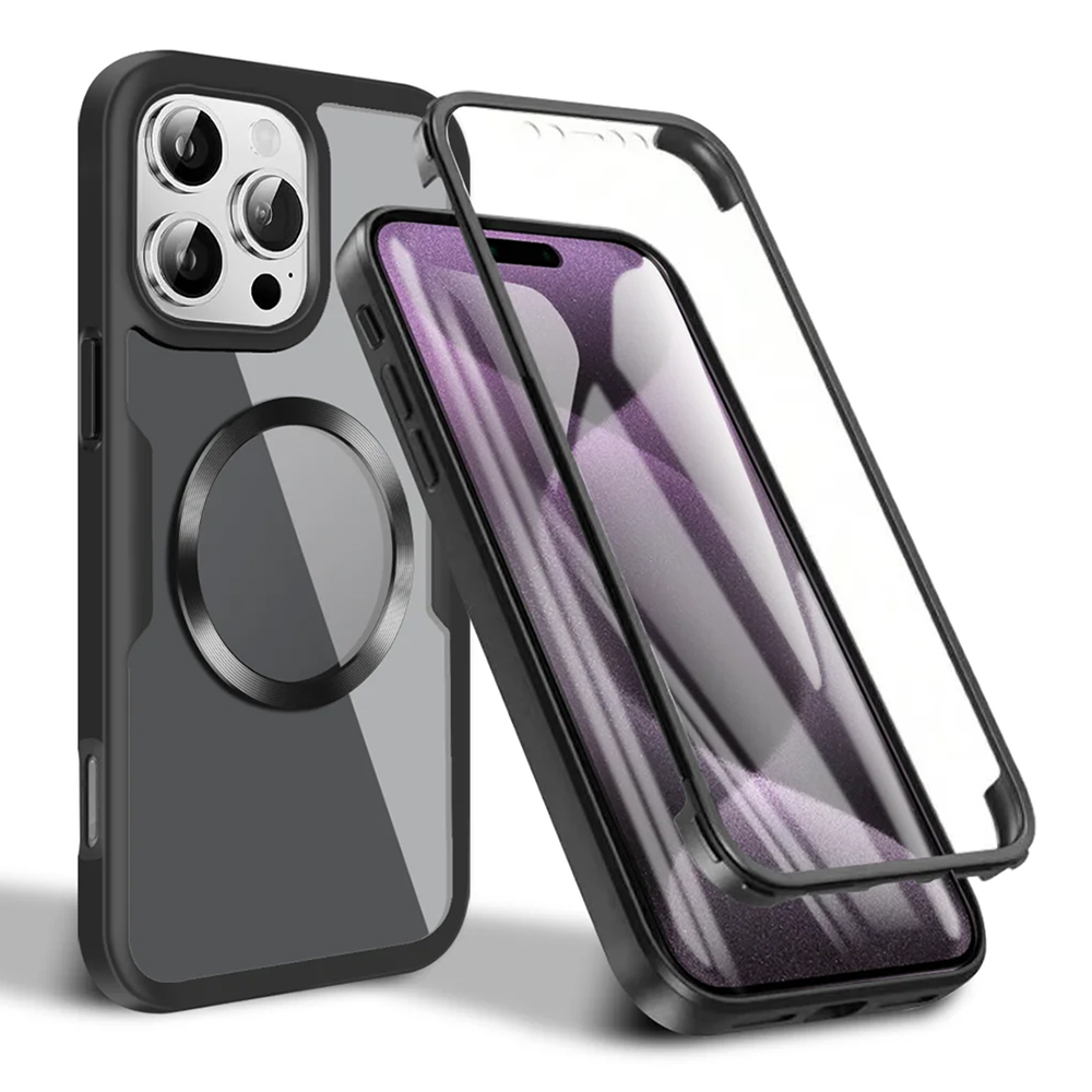 Techsuit ColorVerse 360 MagSafe Series – 360° kryt + ochranné sklo na iPhone 16 Pro – čierny KF2336046