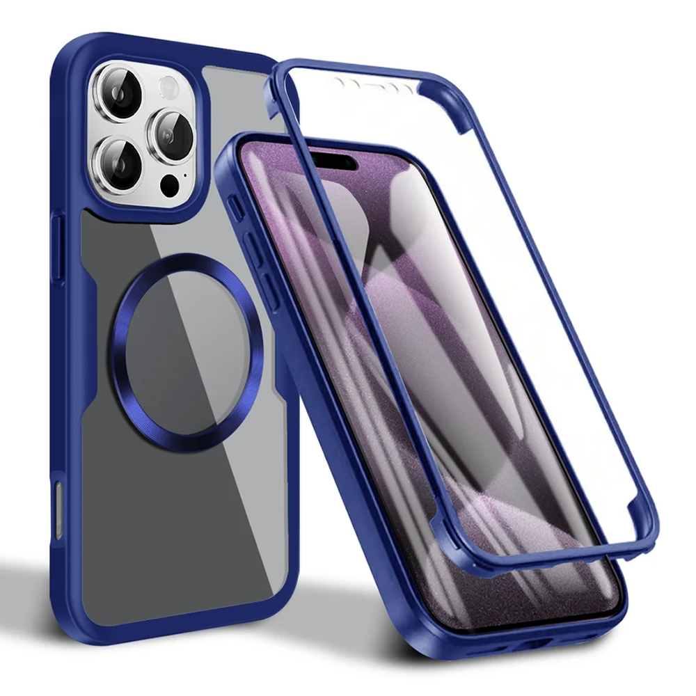 Techsuit ColorVerse 360 MagSafe Series – 360° kryt + ochranné sklo na iPhone 16 Pro Max – modrý KF2336052