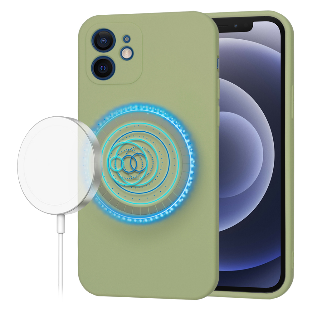 Techsuit SoftFlex MagSafe kryt na iPhone 12 – matcha zelený KF2336644
