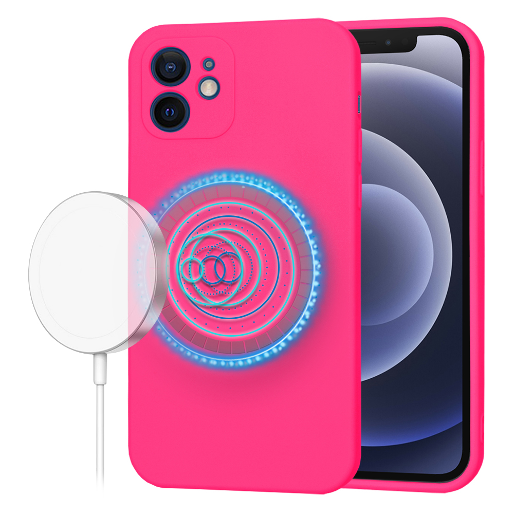 Techsuit SoftFlex MagSafe kryt na iPhone 12 – sýto ružový KF2336647