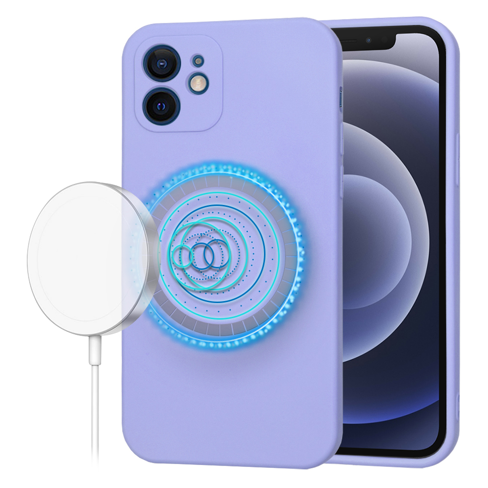Techsuit SoftFlex MagSafe kryt na iPhone 12 – svetlo fialový KF2336649