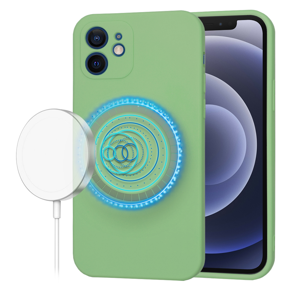 Techsuit SoftFlex MagSafe kryt na iPhone 12 – mätovo zelený KF2336650