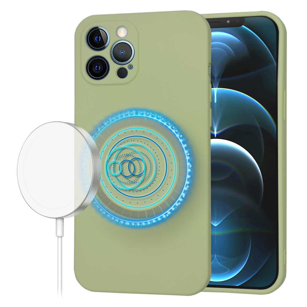 Techsuit SoftFlex MagSafe kryt na iPhone 12 Pro Max – matcha zelený KF2336652