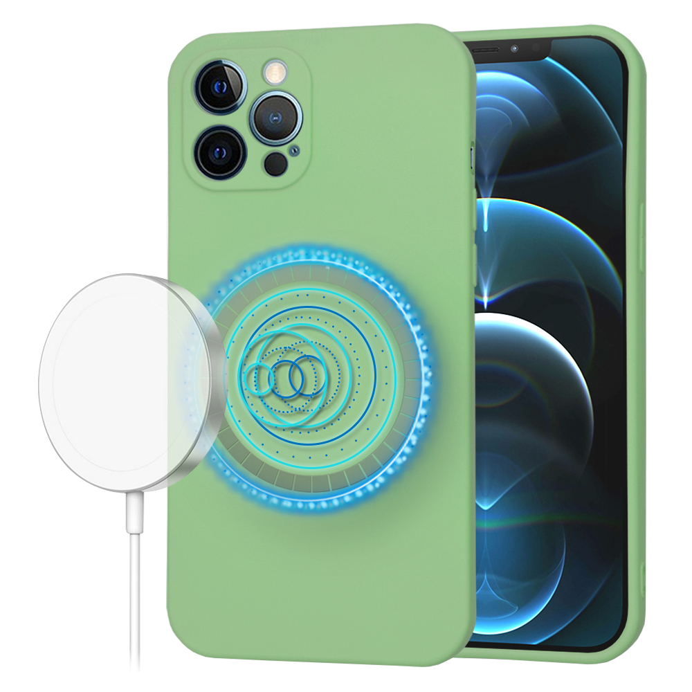 Techsuit SoftFlex MagSafe kryt na iPhone 12 Pro Max – mätovo zelený KF2336658