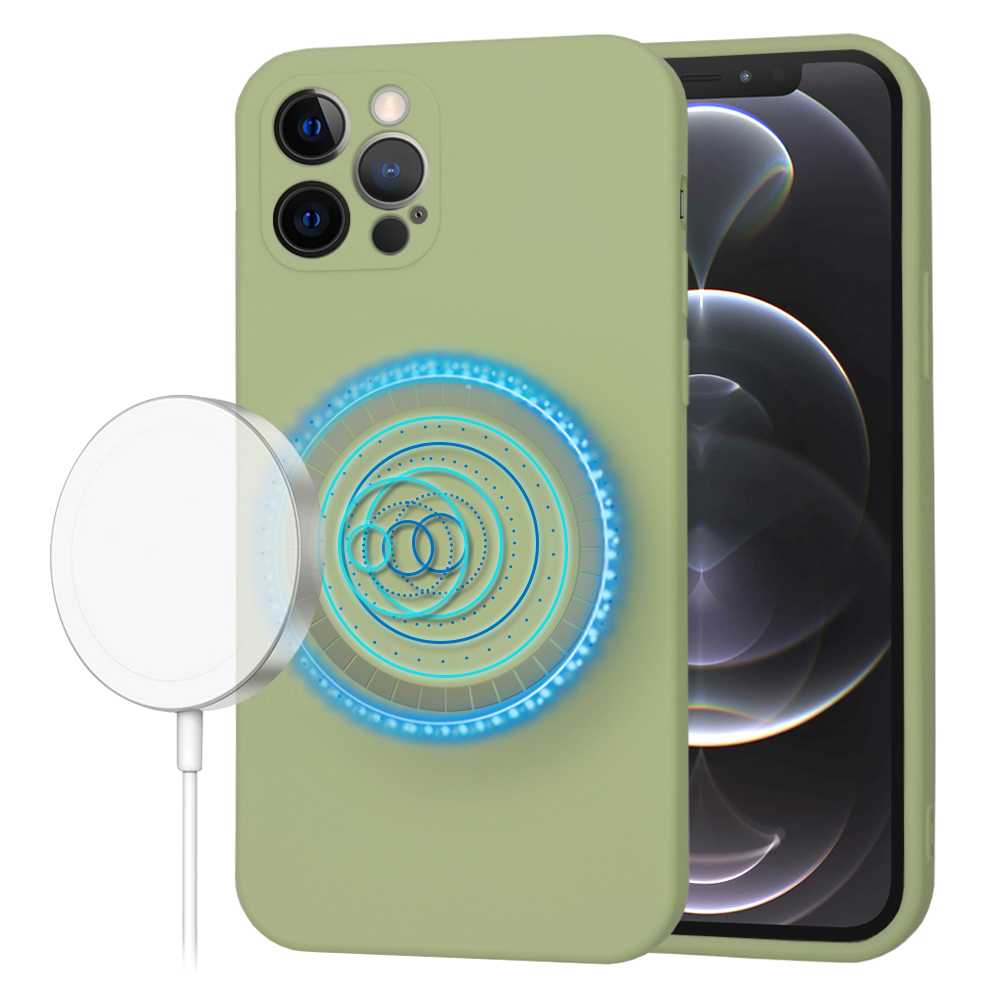 Techsuit SoftFlex MagSafe kryt na iPhone 12 Pro – matcha zelený KF2336660