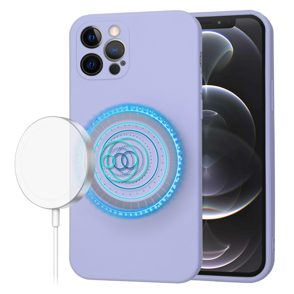 Techsuit SoftFlex MagSafe kryt na iPhone 12 Pro – svetlo fialový KF2336665