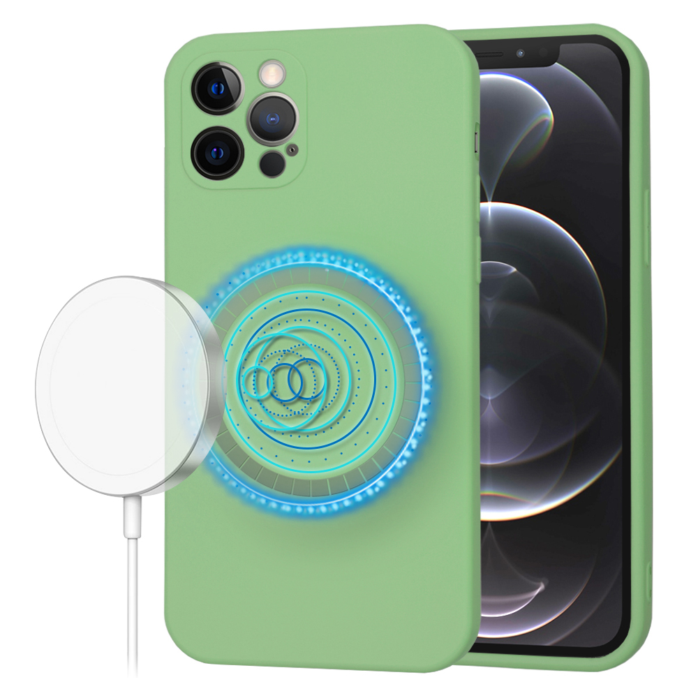 Techsuit SoftFlex MagSafe kryt na iPhone 12 Pro – mätovo zelený KF2336666