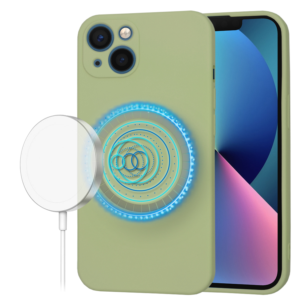 Techsuit SoftFlex MagSafe kryt na iPhone 13 – matcha zelený KF2336668