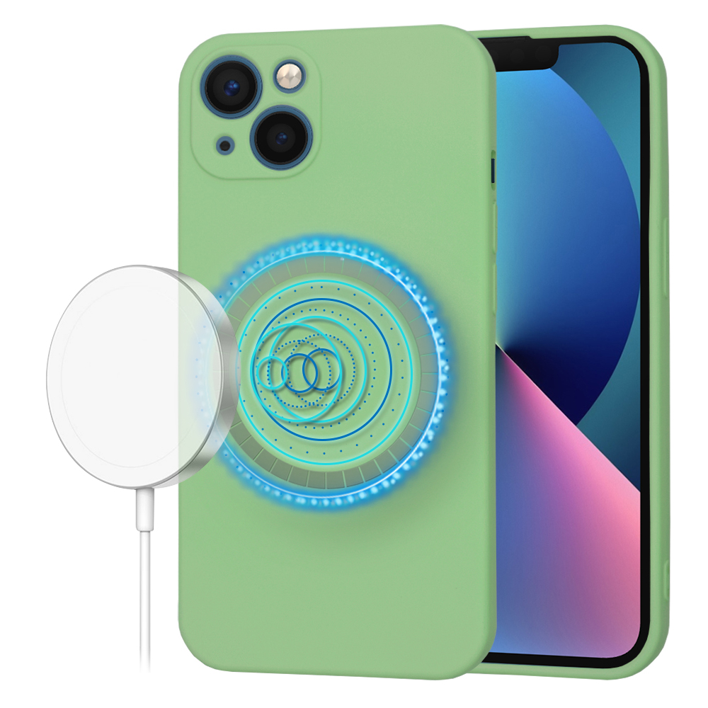 Techsuit SoftFlex MagSafe kryt na iPhone 13 – mätovo zelený KF2336674